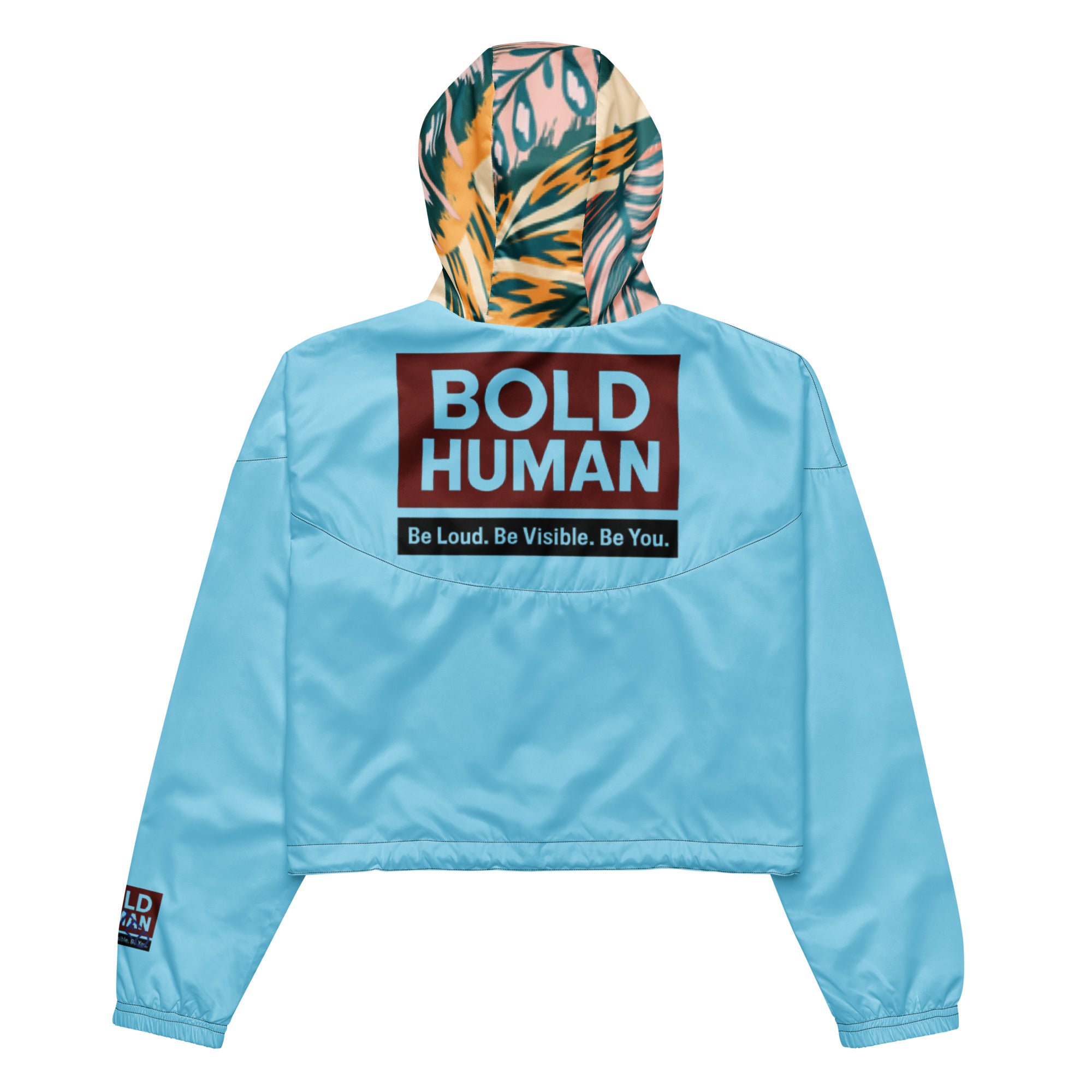 Women’s cropped windbreaker Jacke Columbia Blue