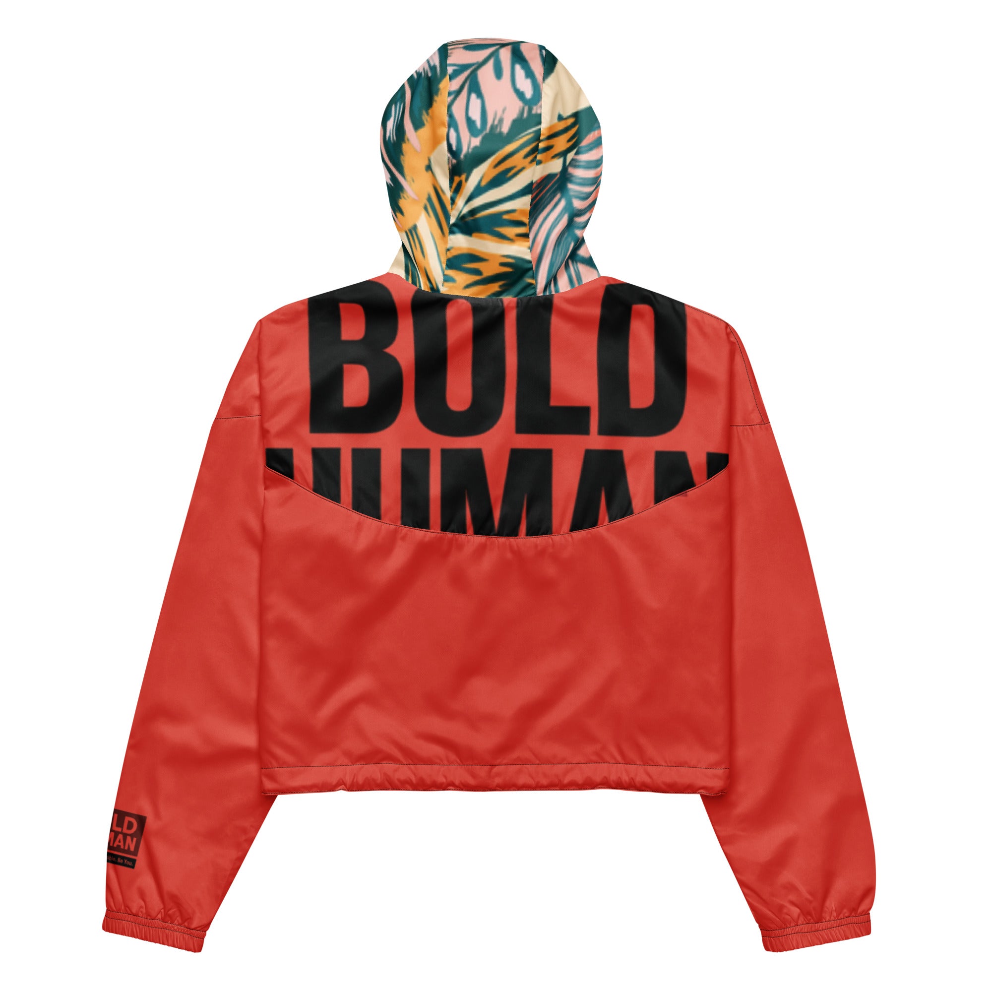 Women’s cropped windbreaker Jacke Orange Red