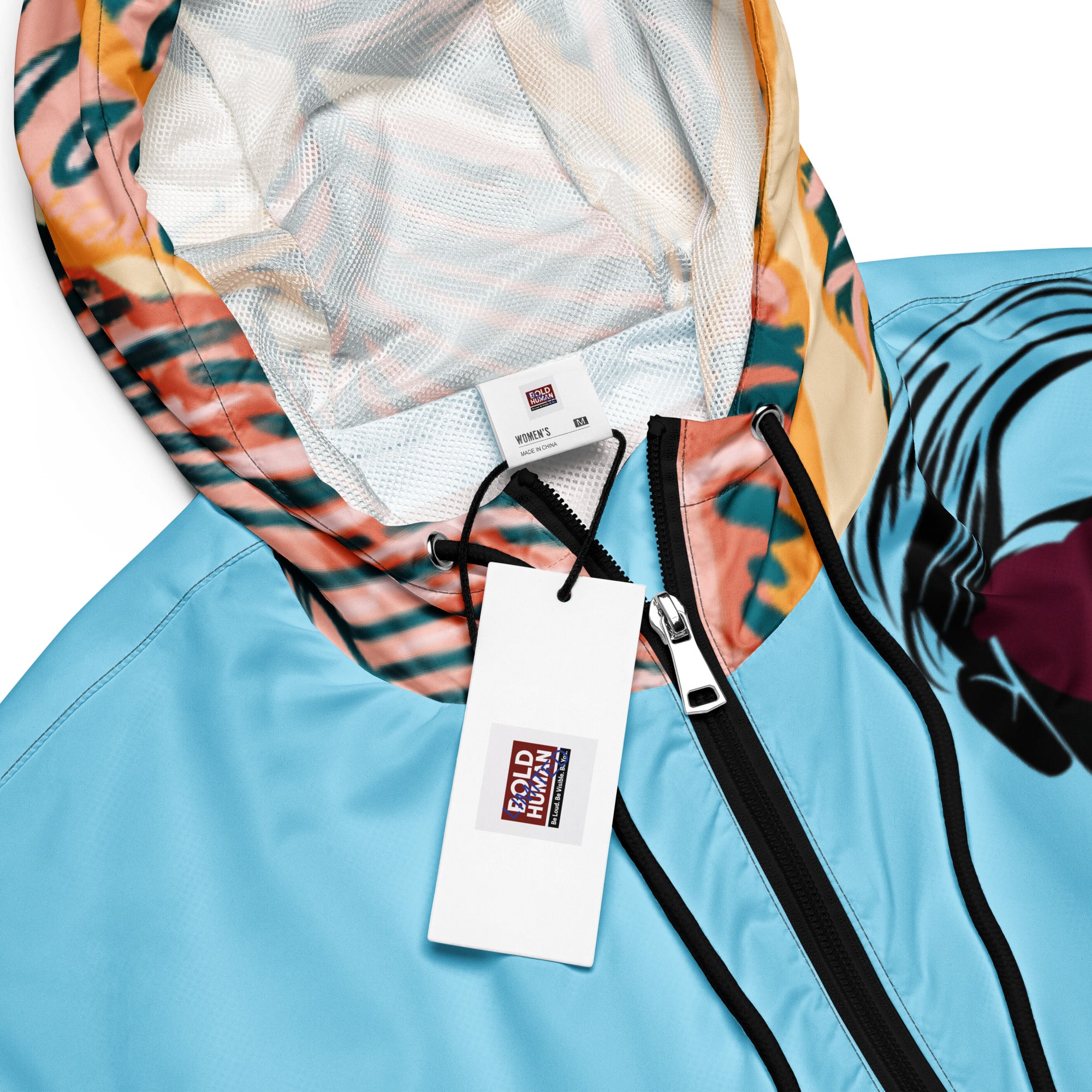 Women’s cropped windbreaker Jacke Columbia Blue