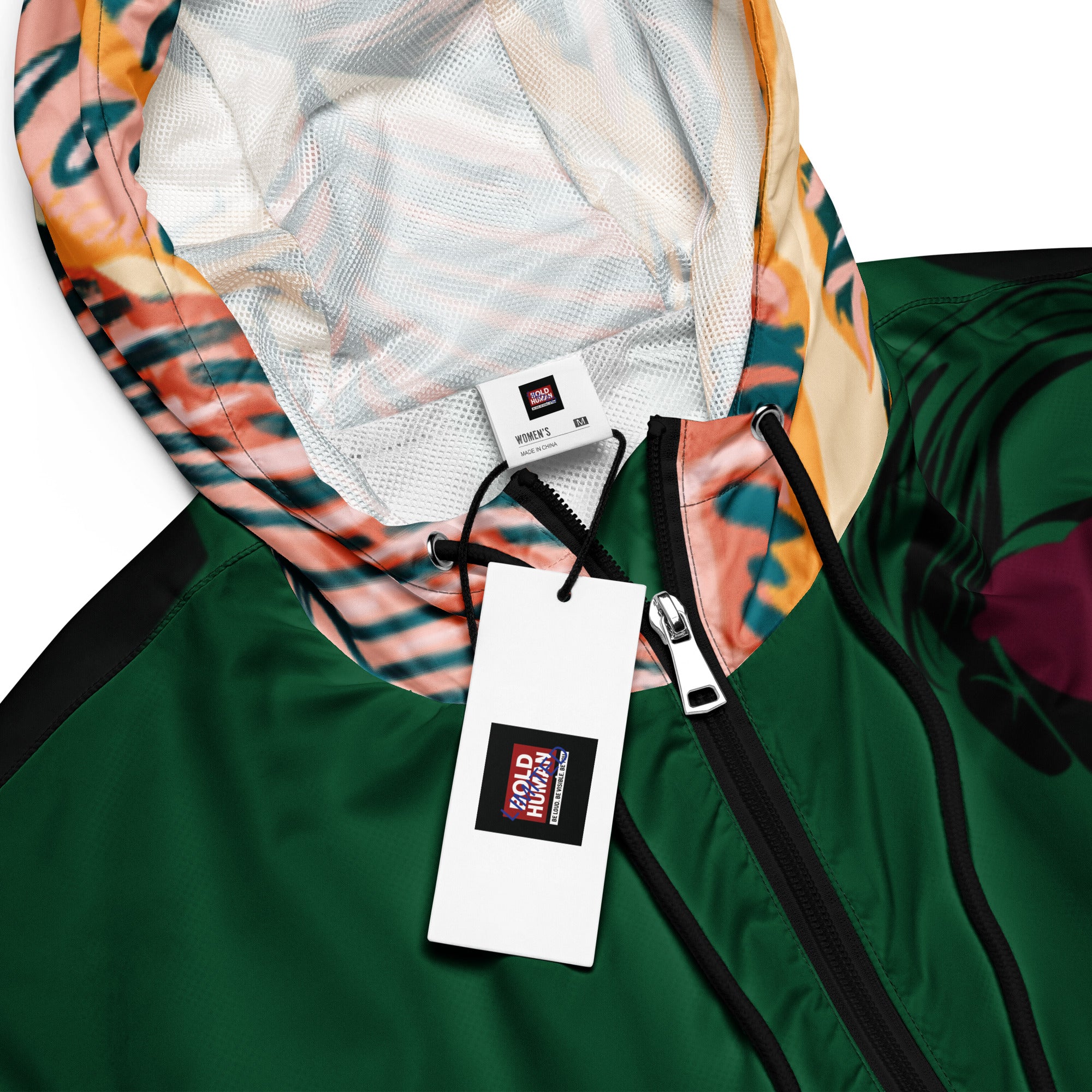 Women’s cropped windbreaker Jacke Forest Green
