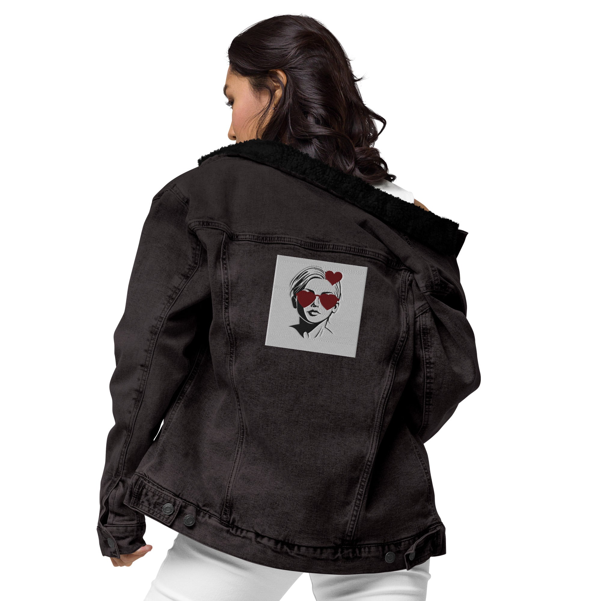Unisex  Sherpa Jeans-Jacke