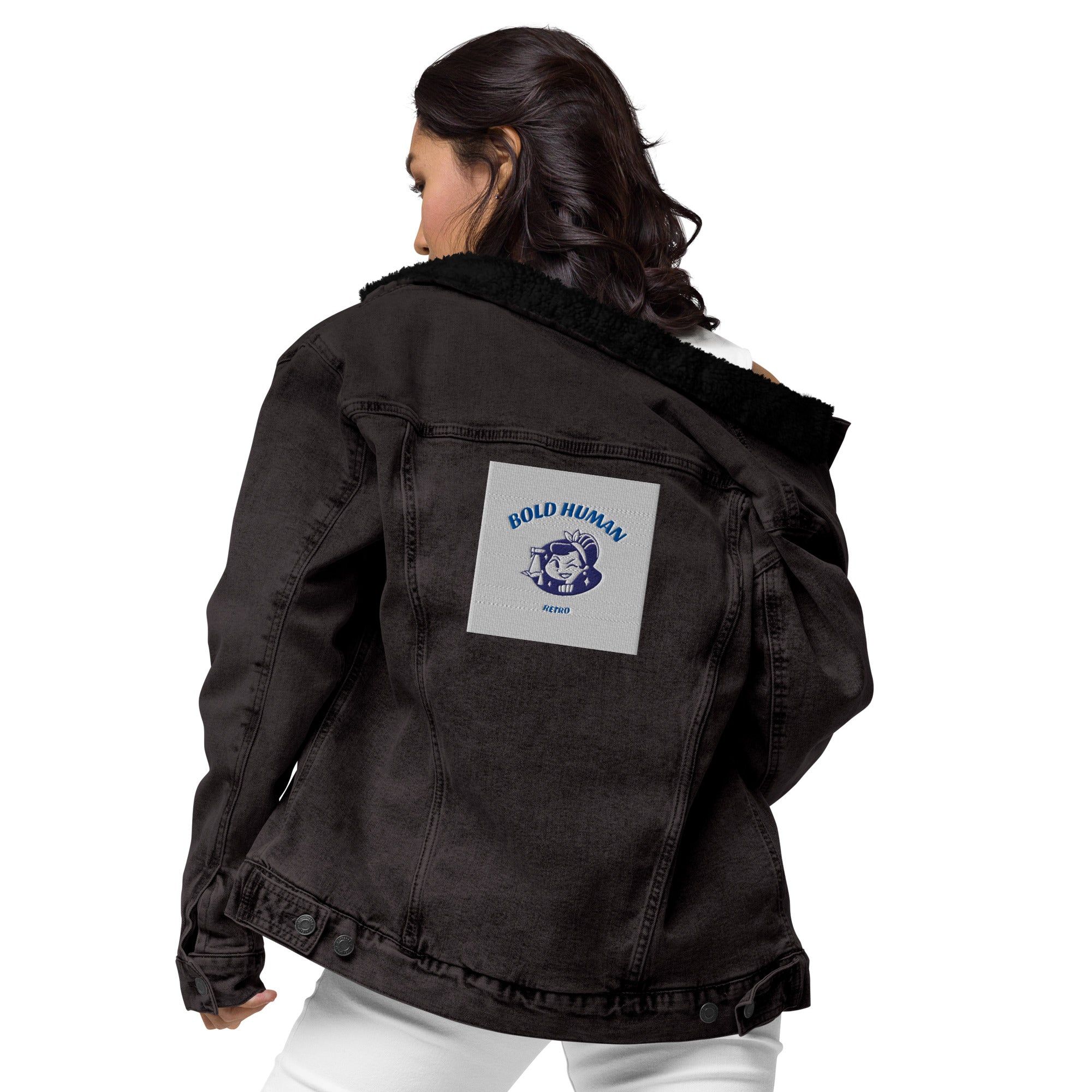 Unisex  Sherpa Jeans-Jacke