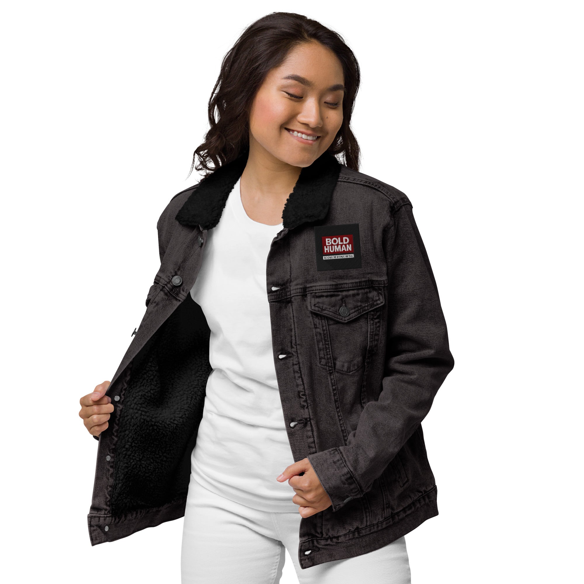 Unisex  Sherpa Jeans-Jacke