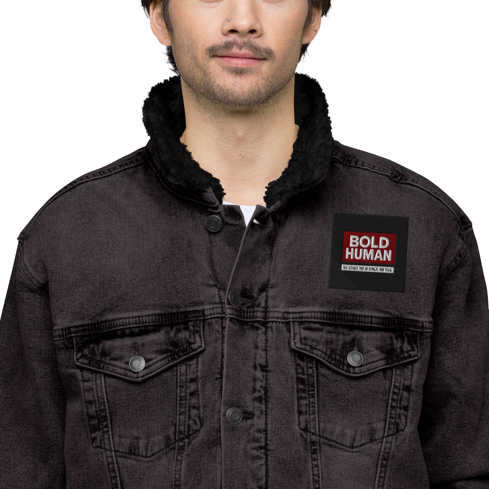 Unisex  Sherpa Jeans-Jacke